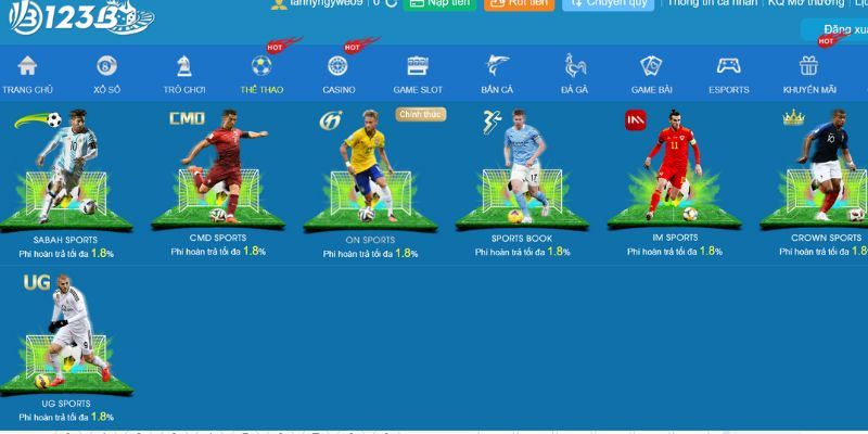 Khuyến mãi tại thể thao 123bet khủng